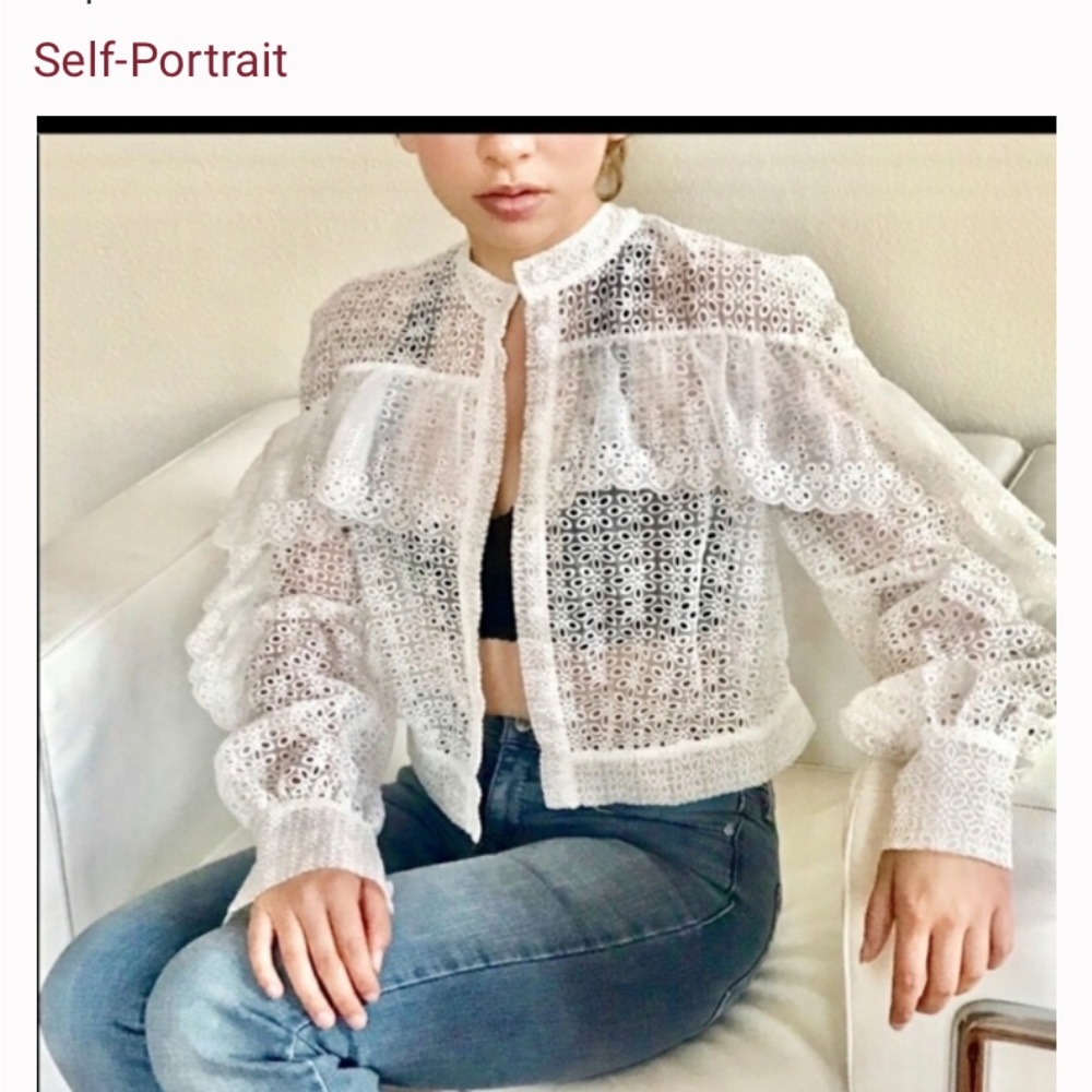 Self portrait eyelet blouse